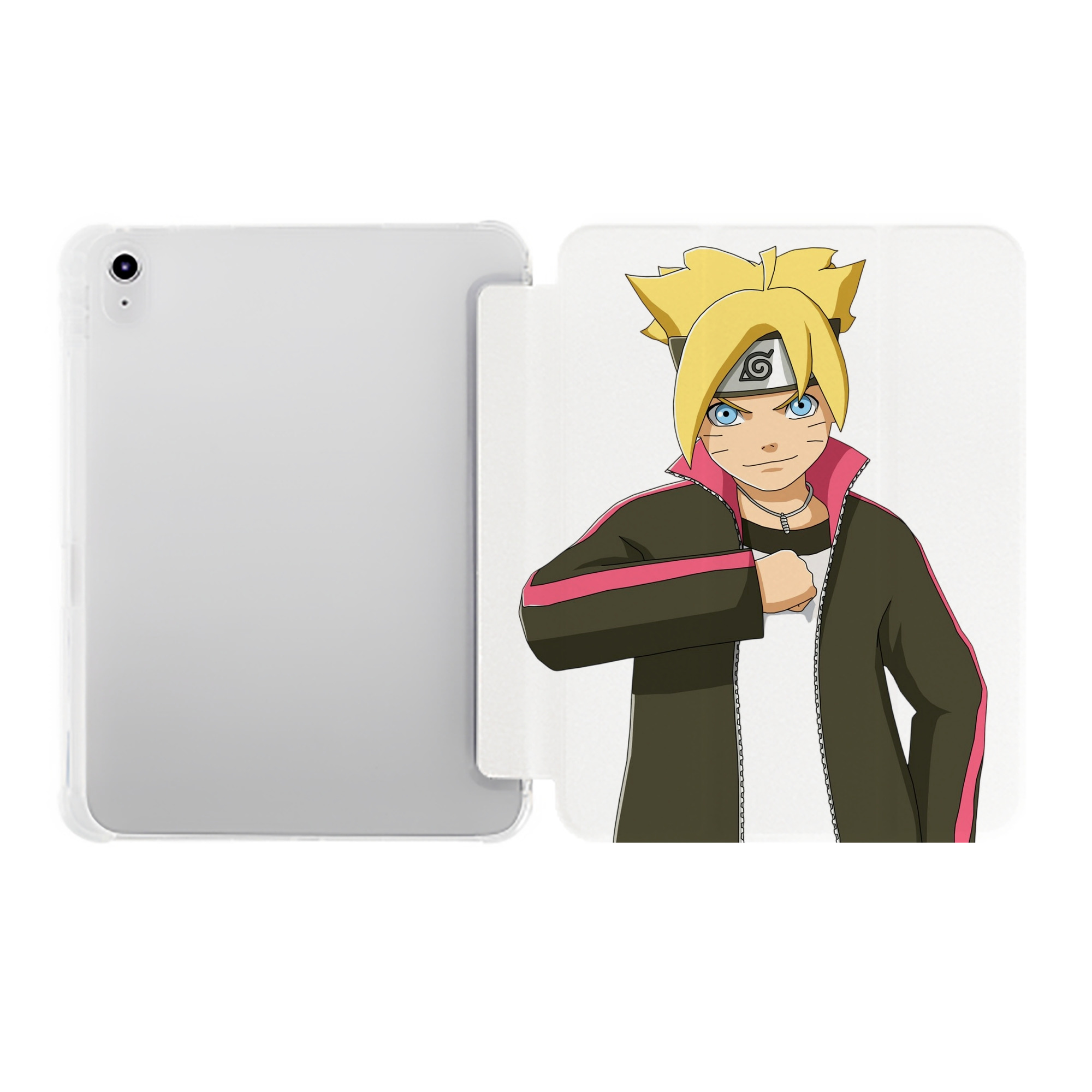 （画像用） NARUTO -ナルト- うずまき ボルト Uzumaki Boruto IPad ケース ペン収納付き 三つ折りスタンド PUレザー×シリコン 対応機種9.5/10.5/10.9インチ